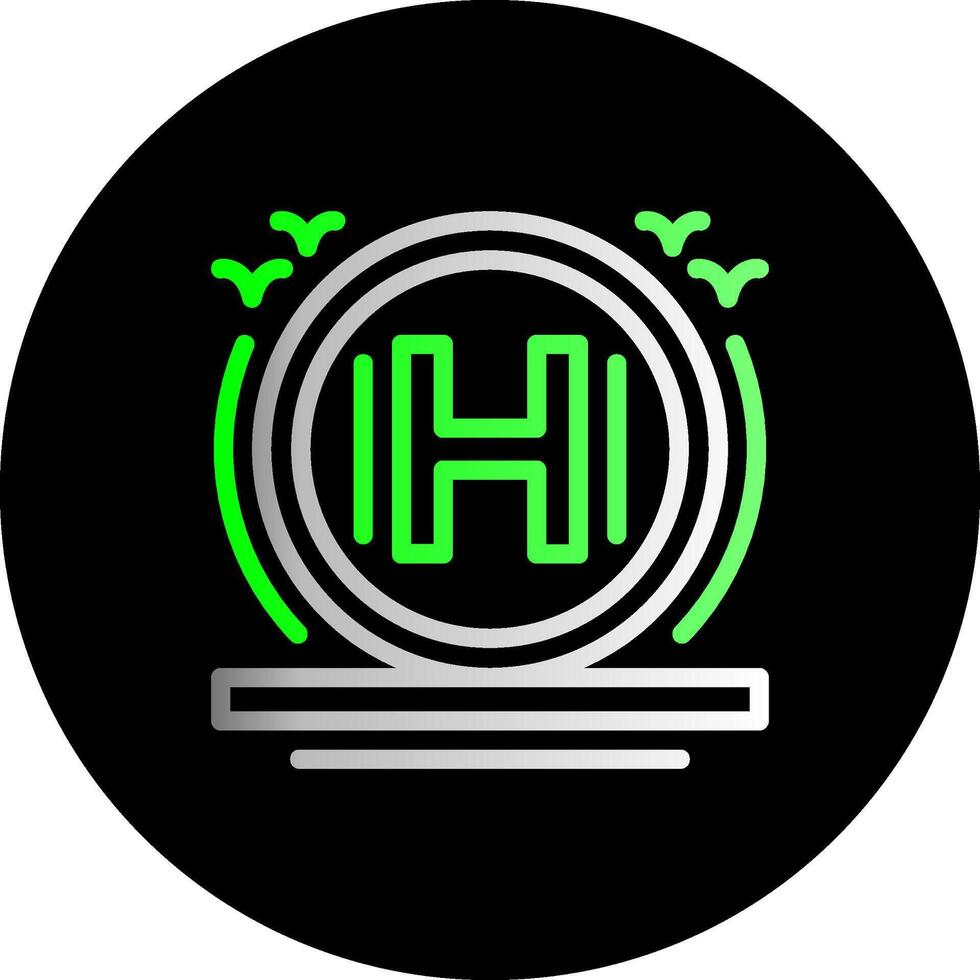 Helipad Dual Gradient Circle Icon vector