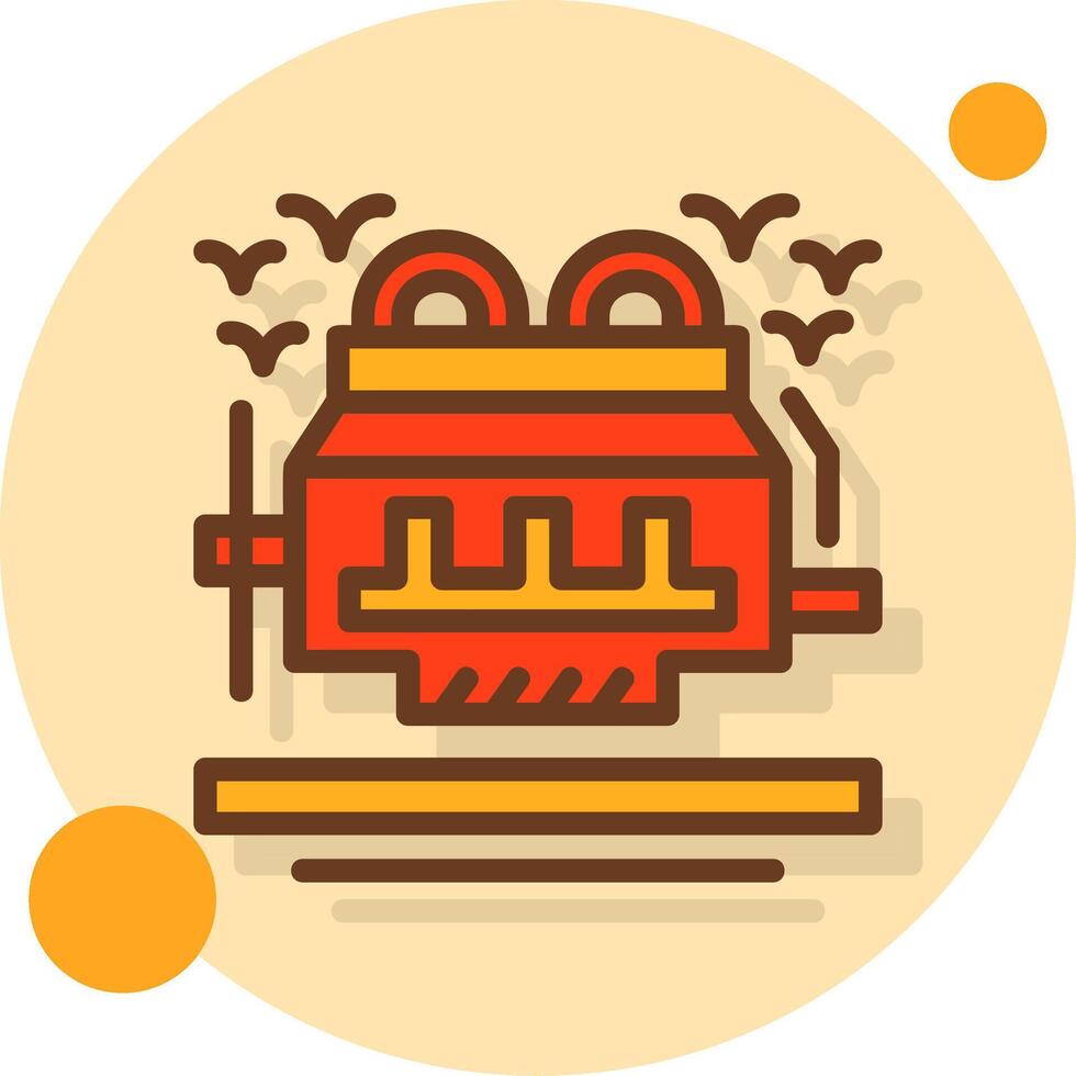 Car engine Filled Shadow Circle Icon vector