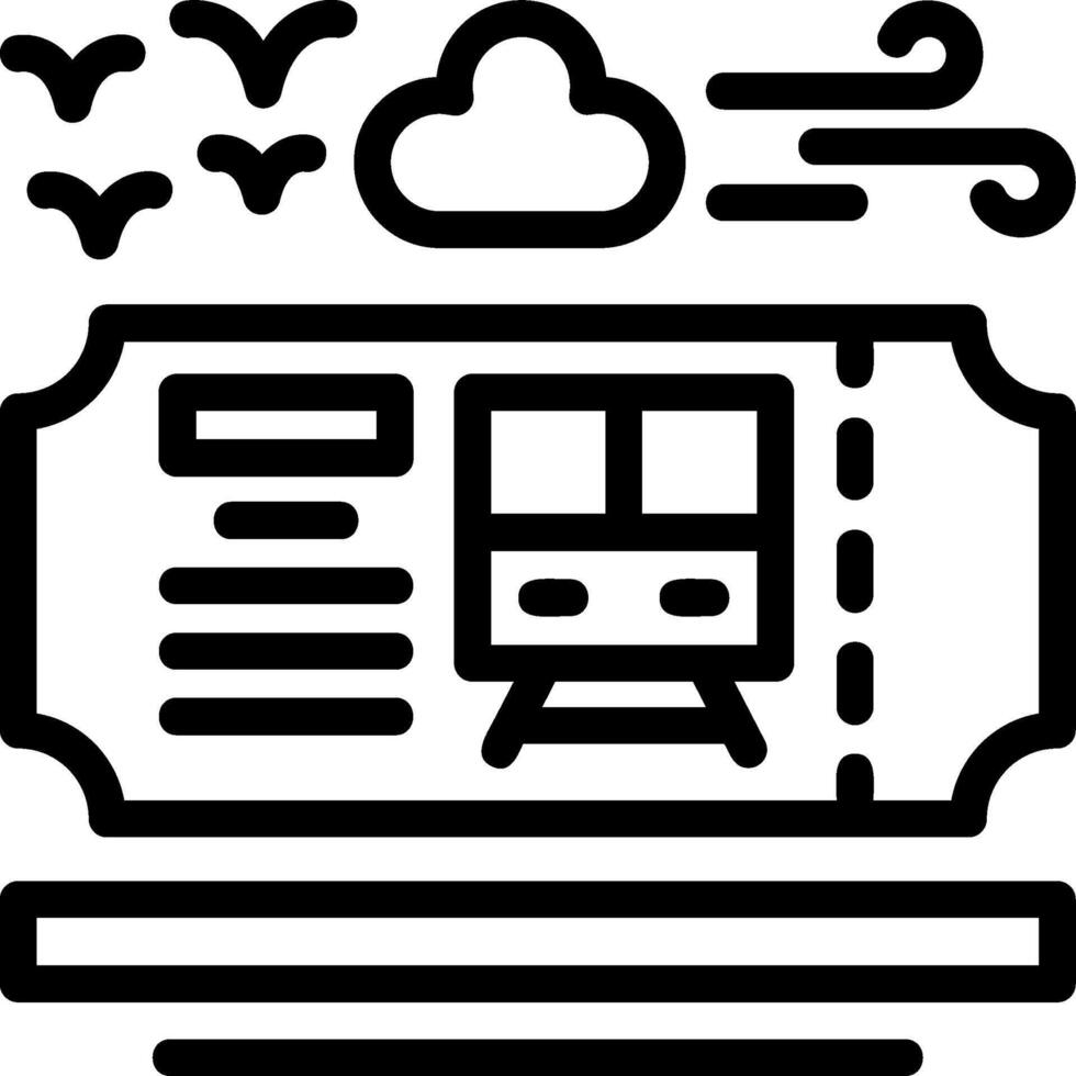 Train ticket Line Icon vector