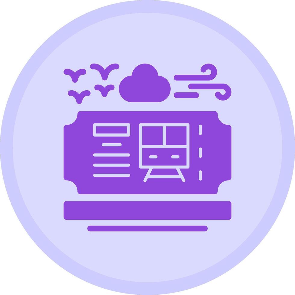 Train ticket Multicolor Circle Icon vector