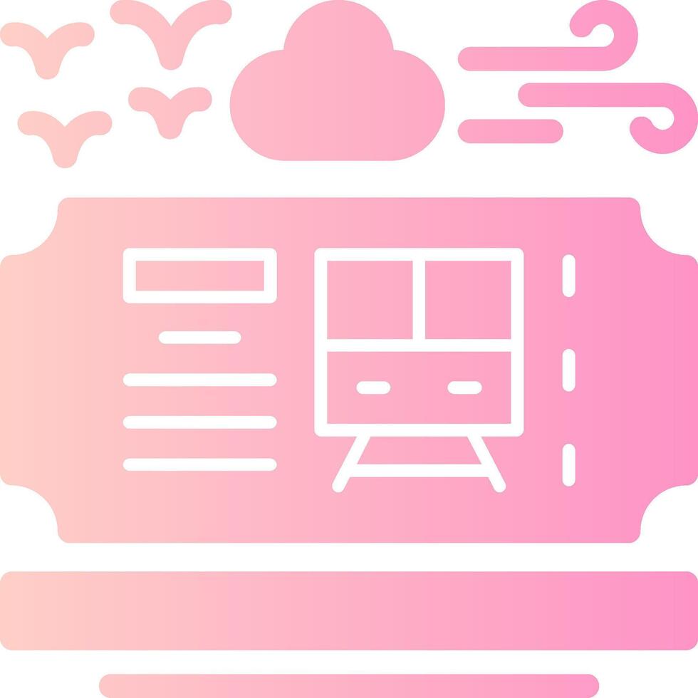 Train ticket Solid Multi Gradient Icon vector