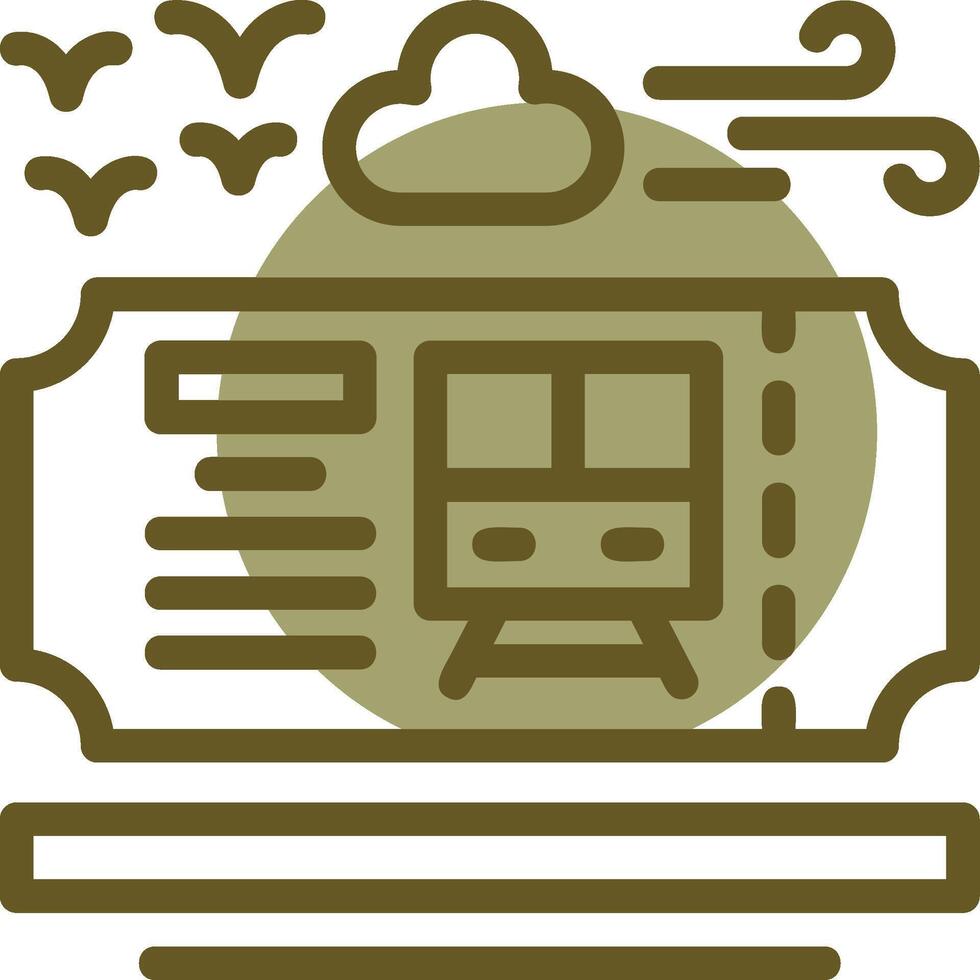 Train ticket Linear Circle Icon vector