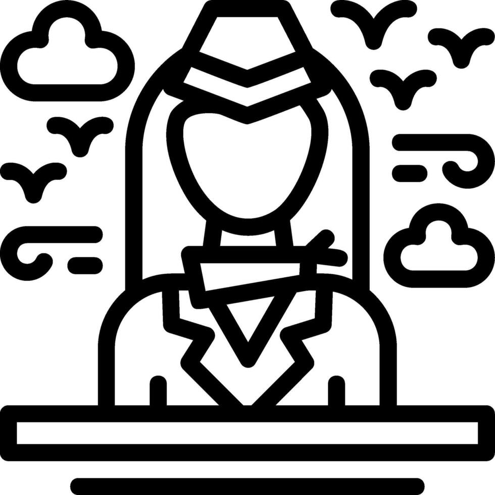 Flight attendant Line Icon vector