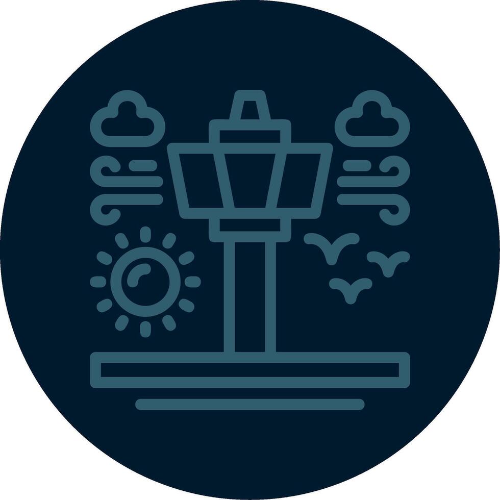 Air traffic control tower Line Multi color Icon vector