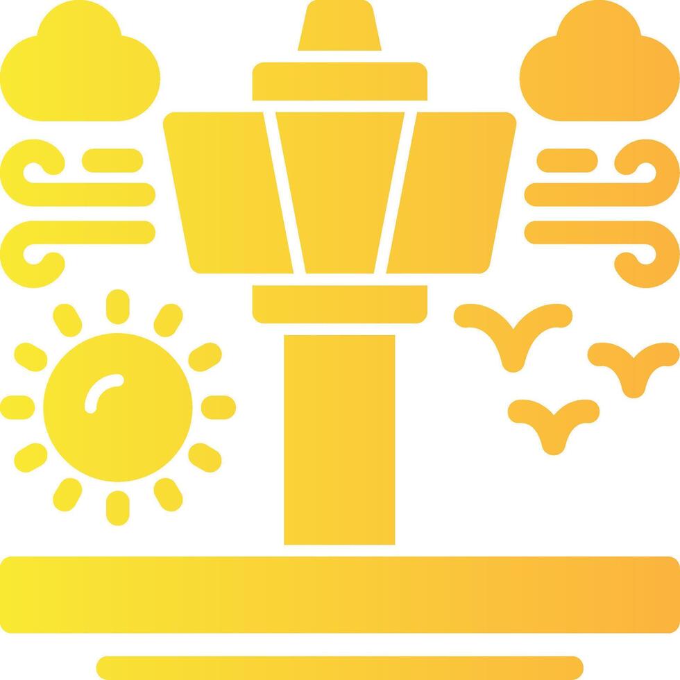 Air traffic control tower Solid Multi Gradient Icon vector