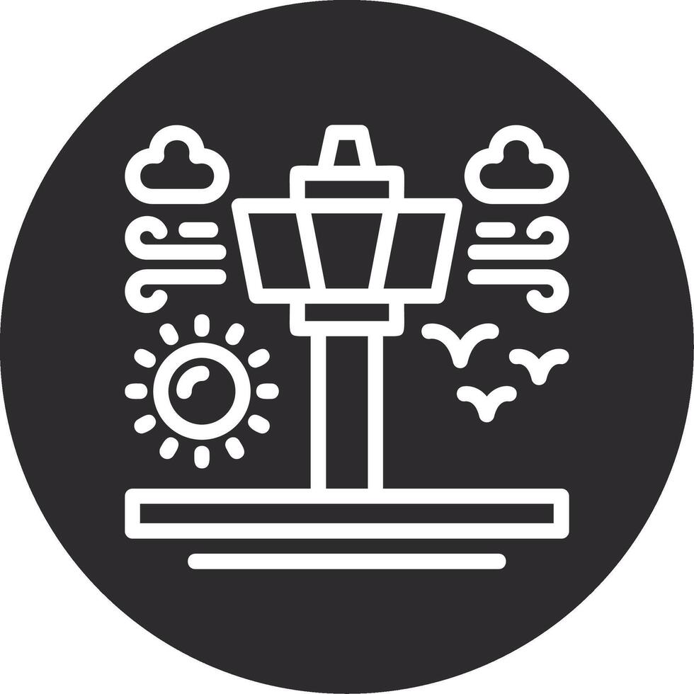Air traffic control tower Inverted Icon vector