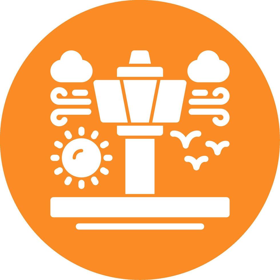 Air traffic control tower Glyph Circle Icon vector