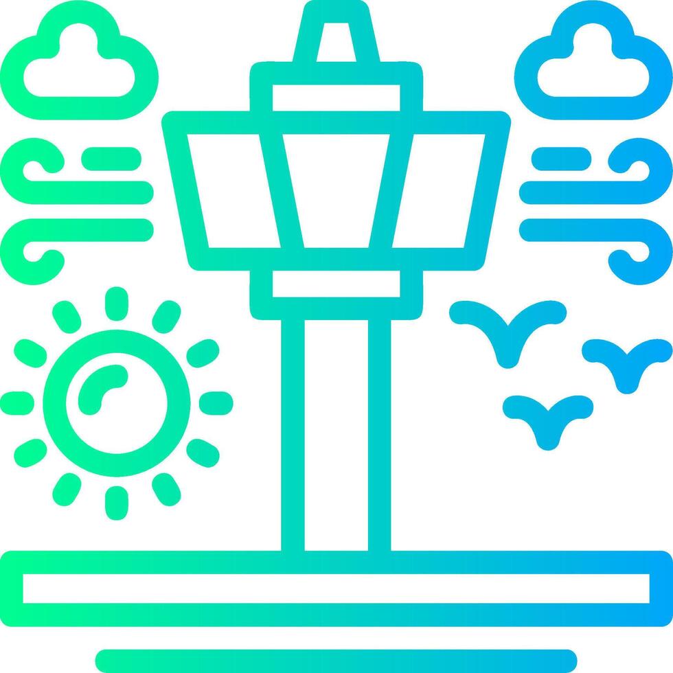 Air traffic control tower Linear Gradient Icon vector