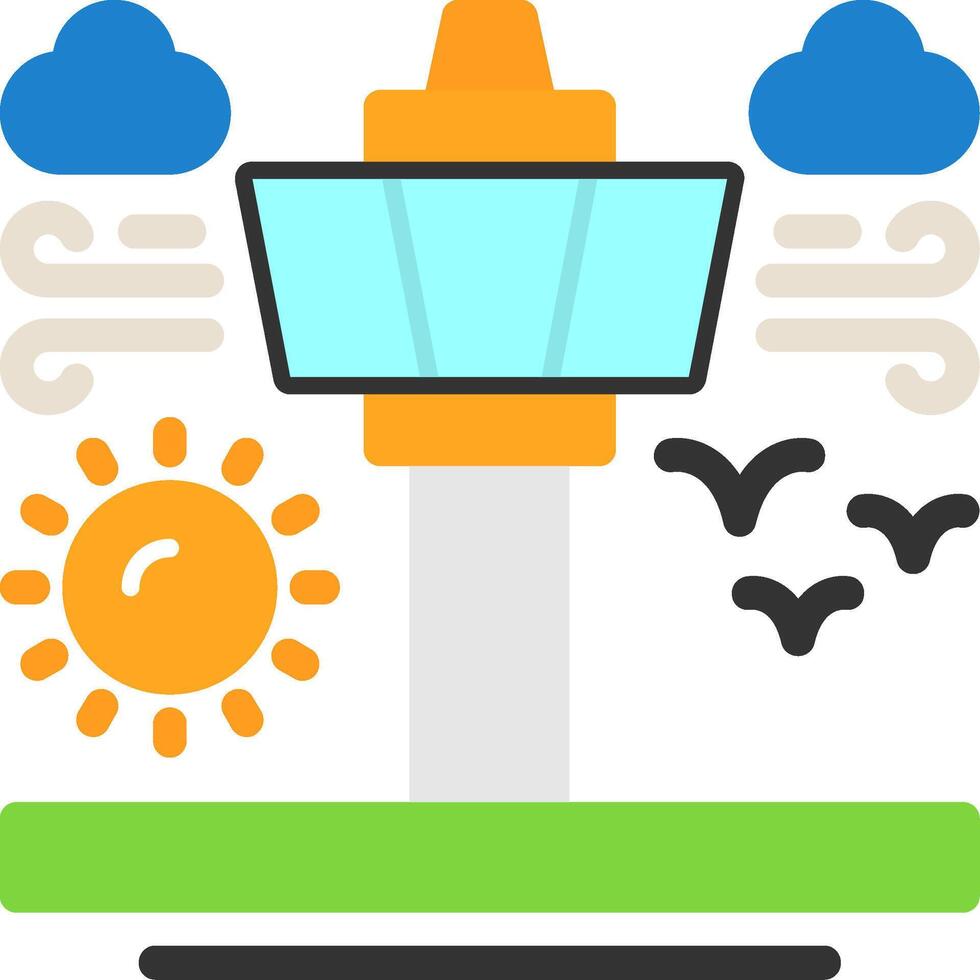 Air traffic control tower Flat Icon vector