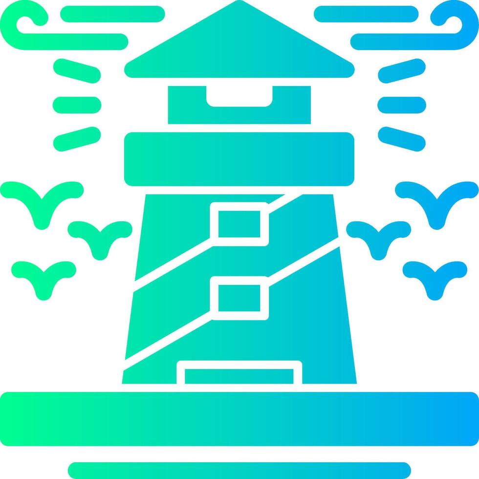 Lighthouse Solid Multi Gradient Icon vector