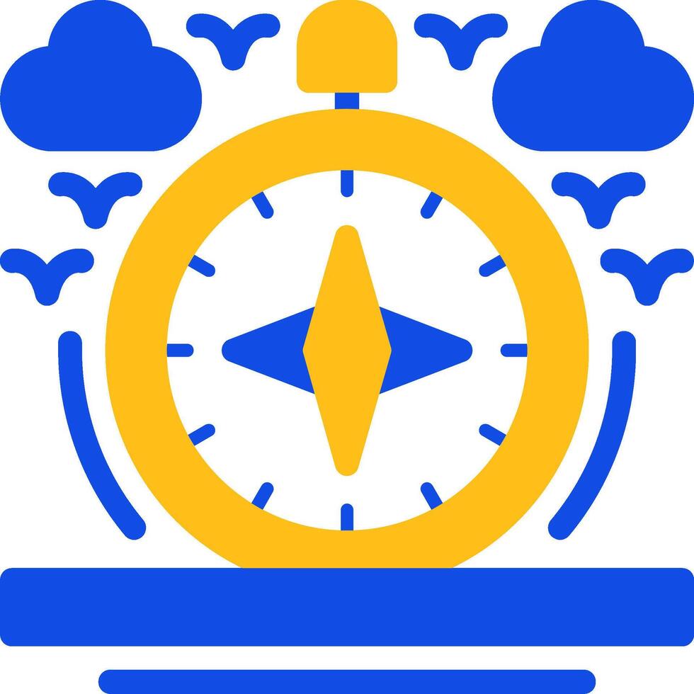 Compass Flat Two Color Icon vector