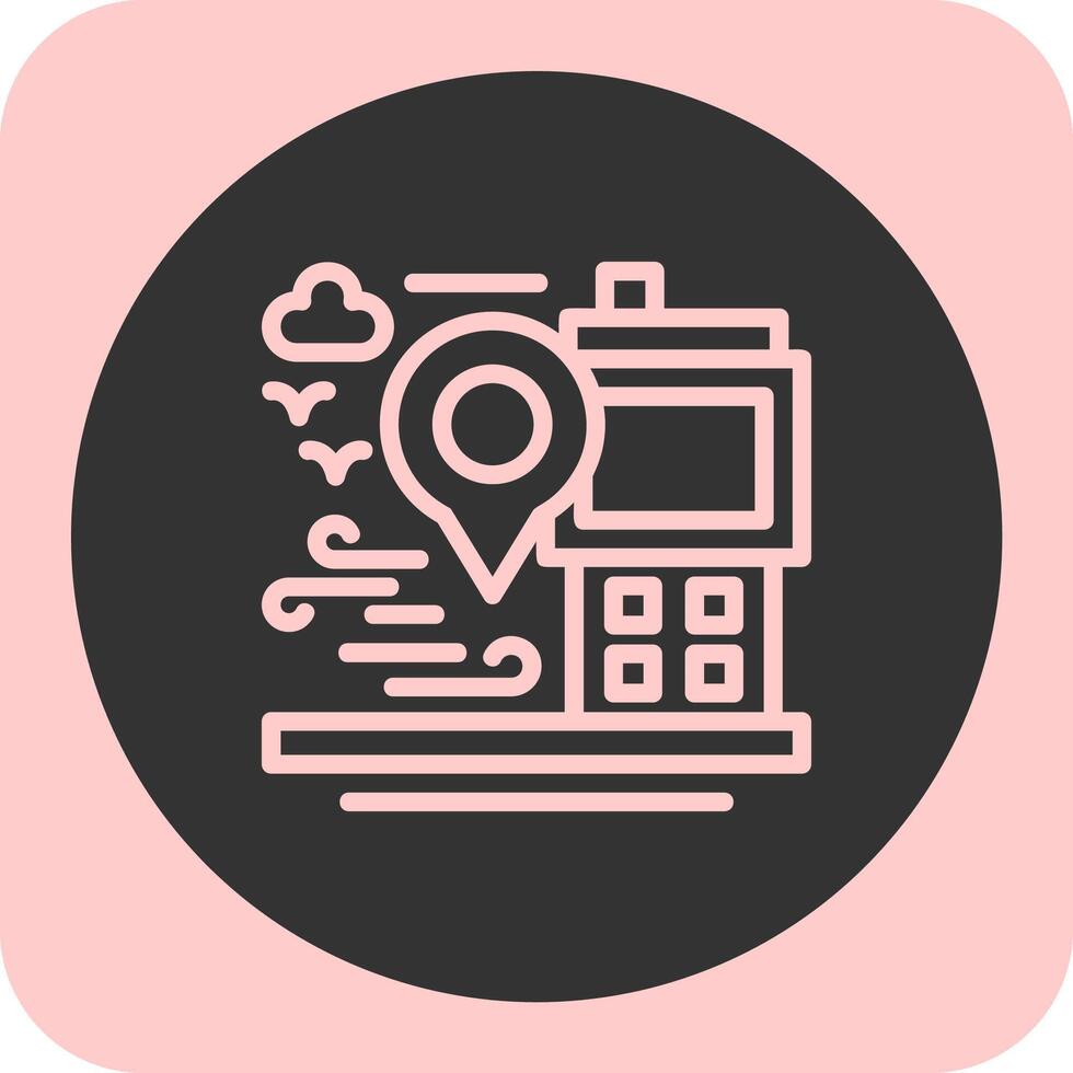 GPS device Linear Round Icon vector