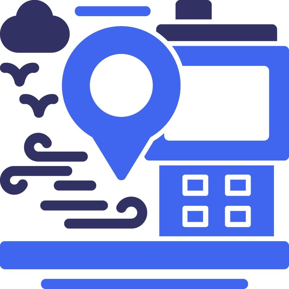 GPS dispositivo sólido dos color icono vector