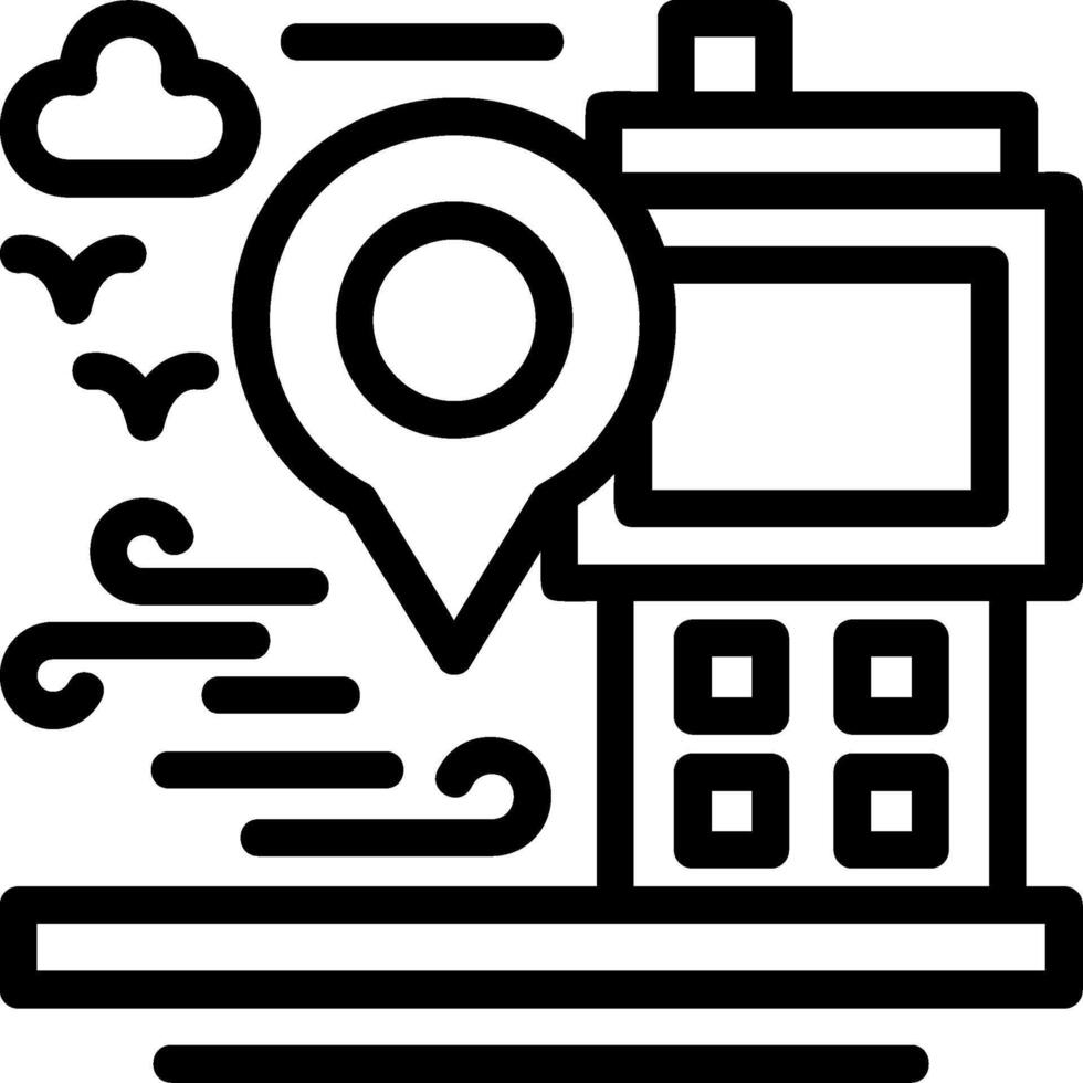 GPS dispositivo línea icono vector