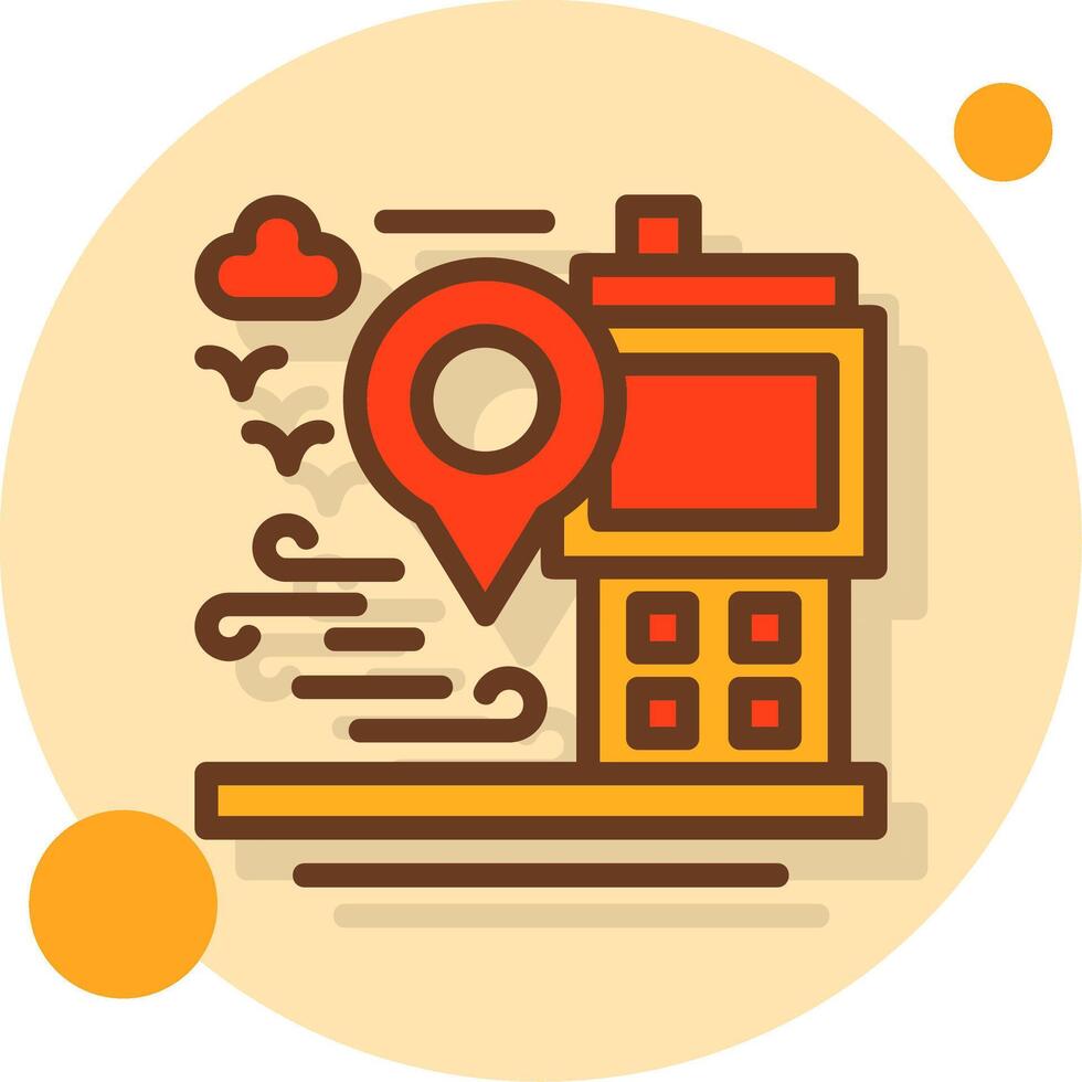GPS device Filled Shadow Circle Icon vector