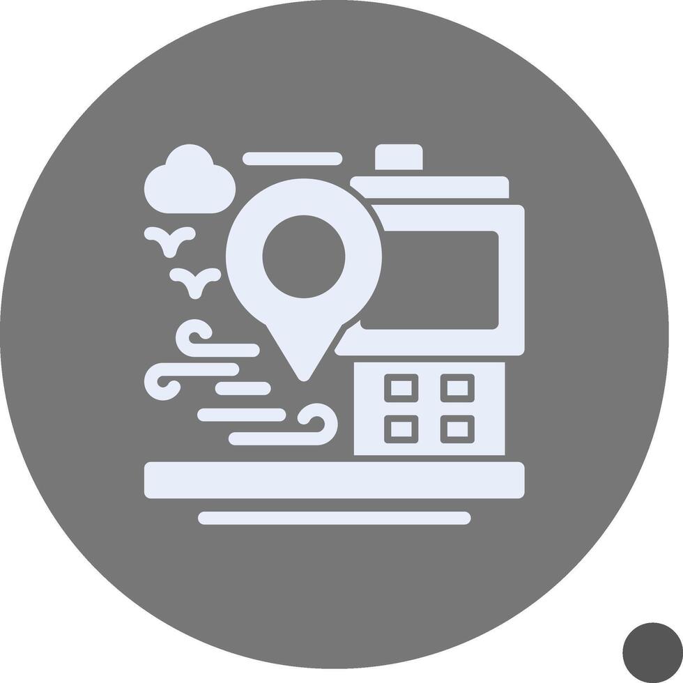 GPS device Glyph Shadow Icon vector