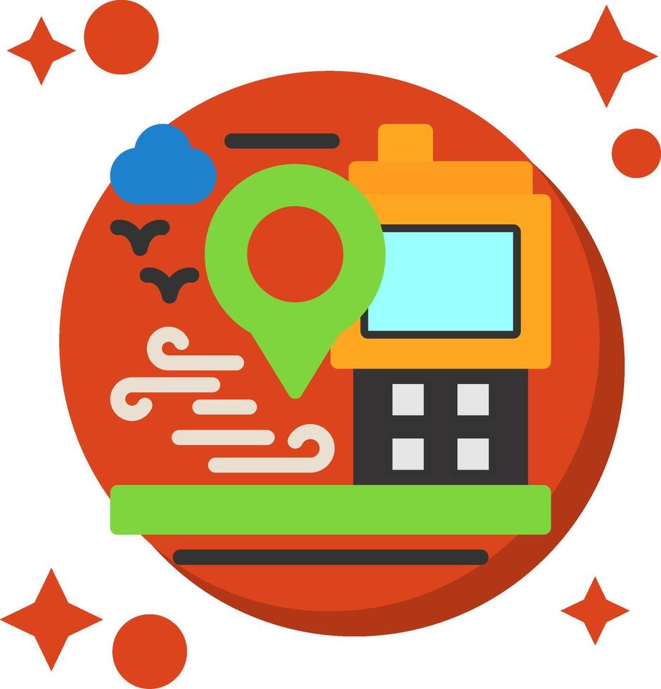 GPS device Tailed Color Icon vector