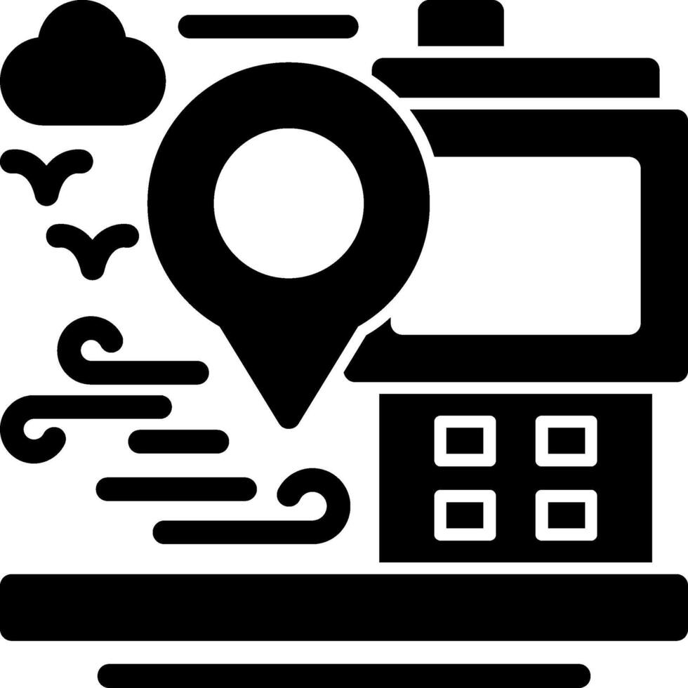 GPS device Glyph Icon vector