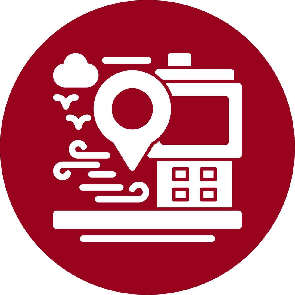 GPS device Line Circle Icon vector