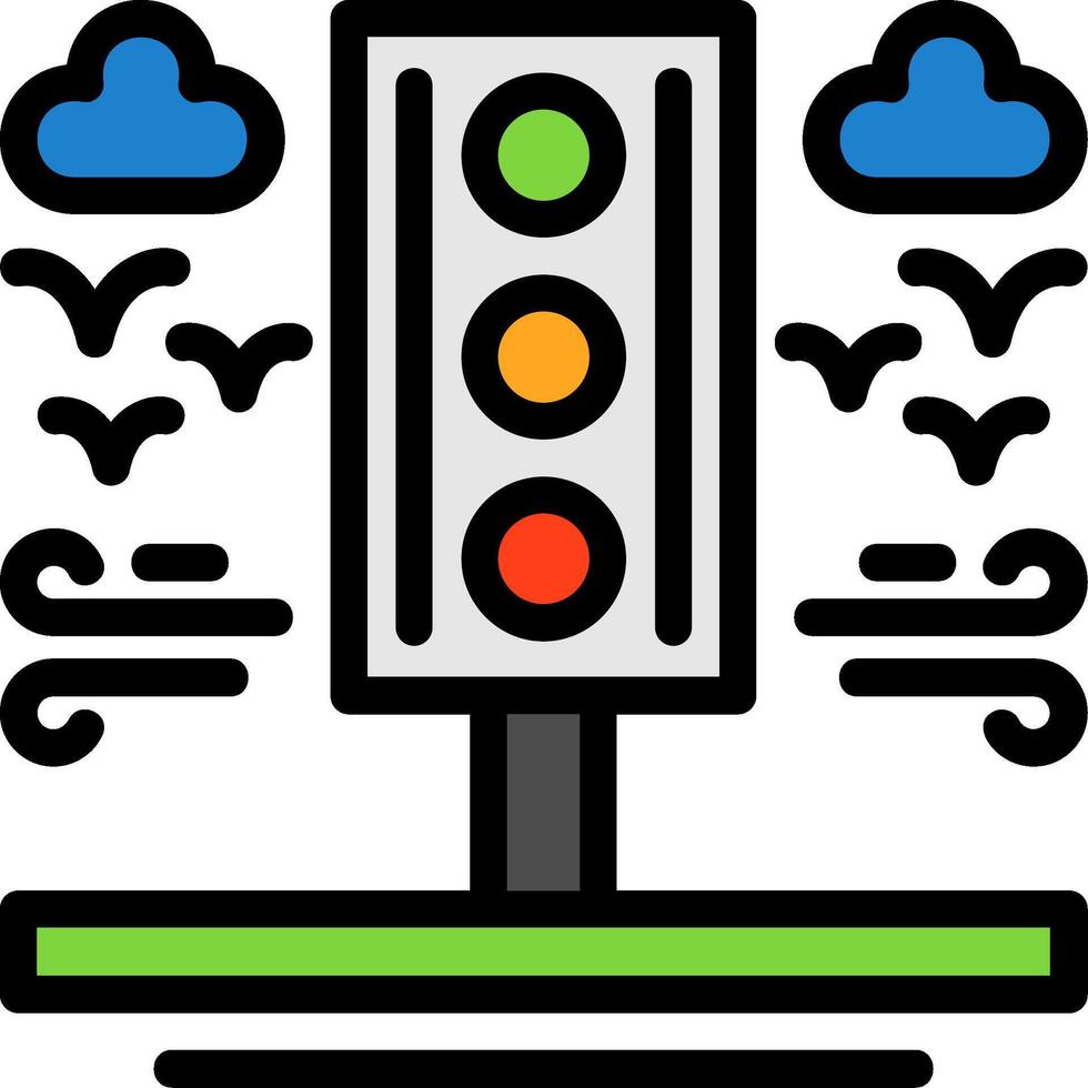 Traffic light Line Filled Icon vector