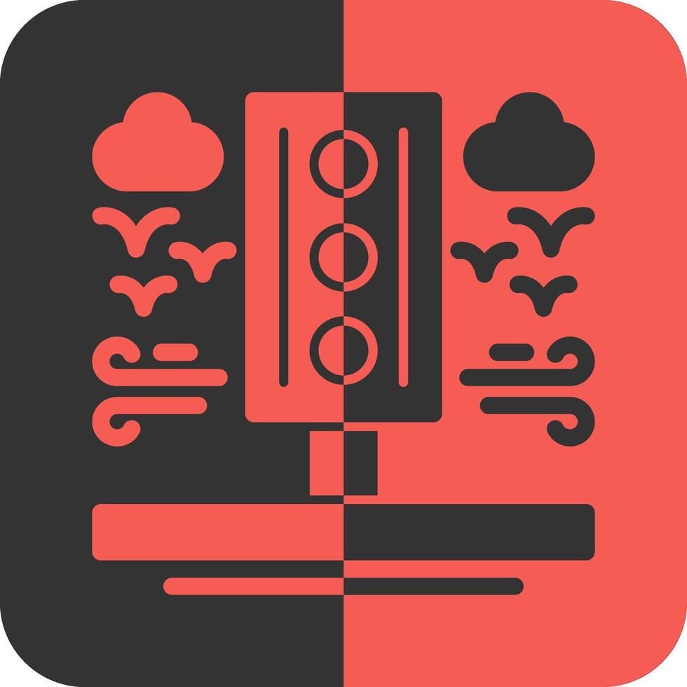 Traffic light Red Inverse Icon vector