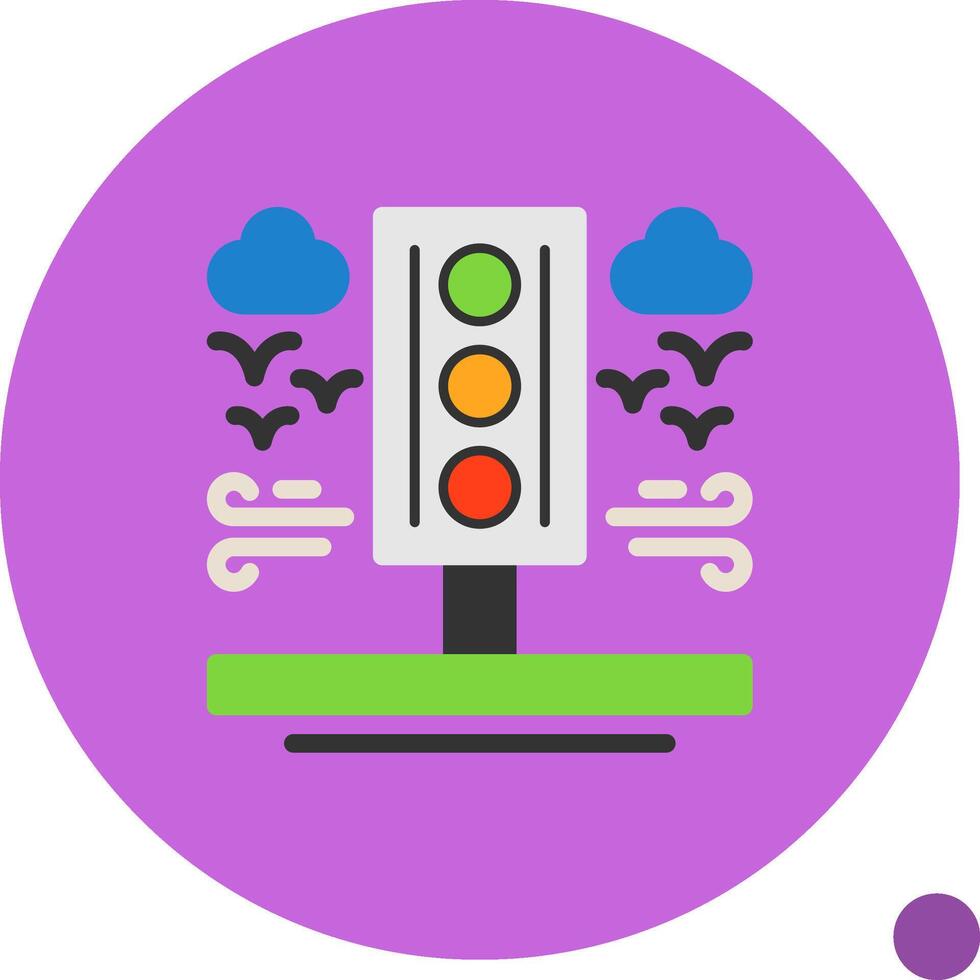 Traffic light Flat Shadow Icon vector