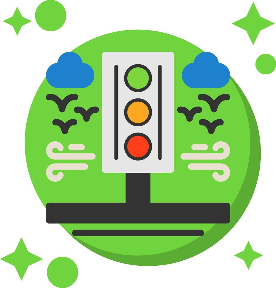 Traffic light Tailed Color Icon vector