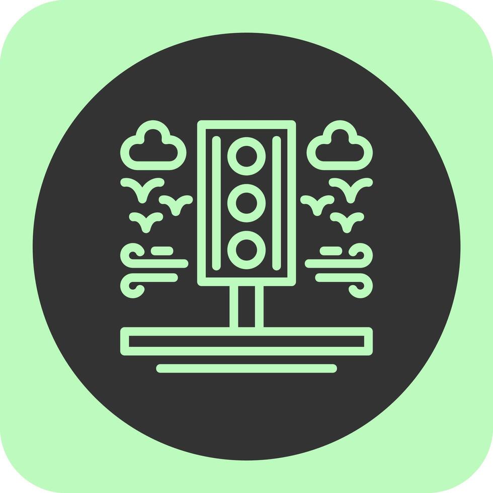 Traffic light Linear Round Icon vector