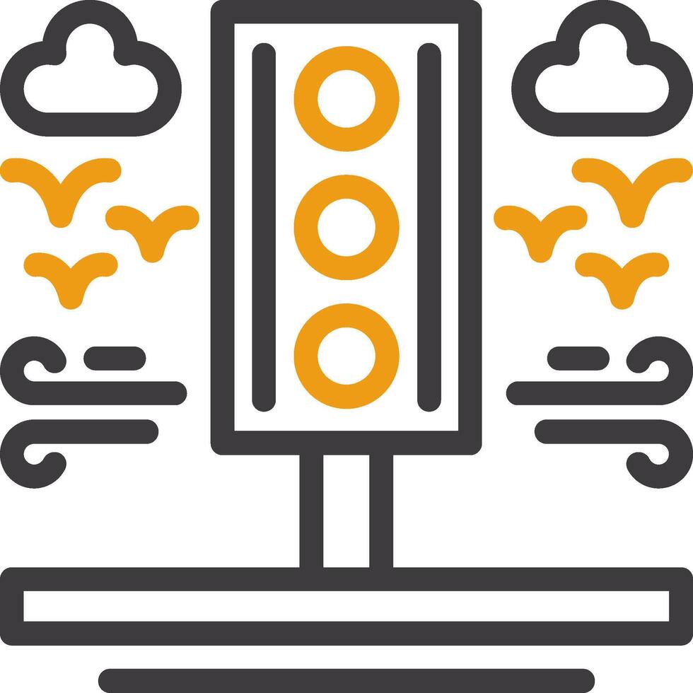 Traffic light Line Circle Icon vector