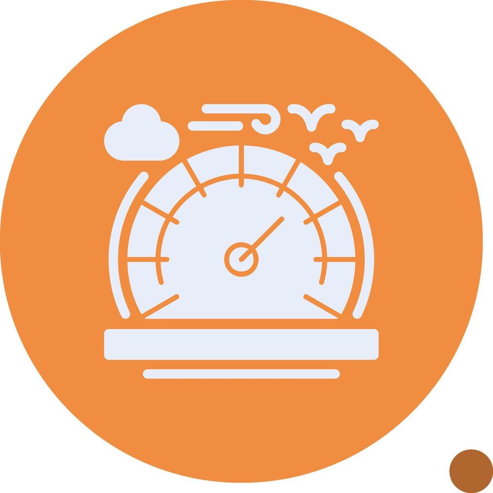 Speedometer Glyph Shadow Icon vector