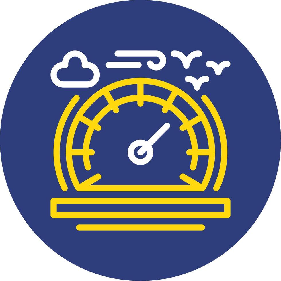 Speedometer Dual Line Circle Icon vector