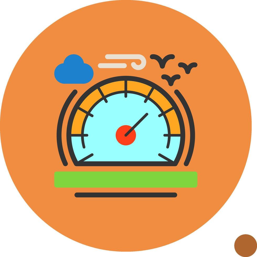 Speedometer Flat Shadow Icon vector