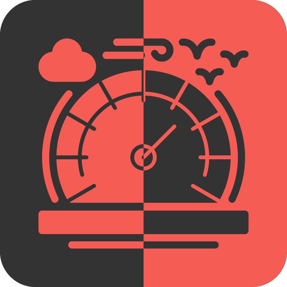 Speedometer Red Inverse Icon vector
