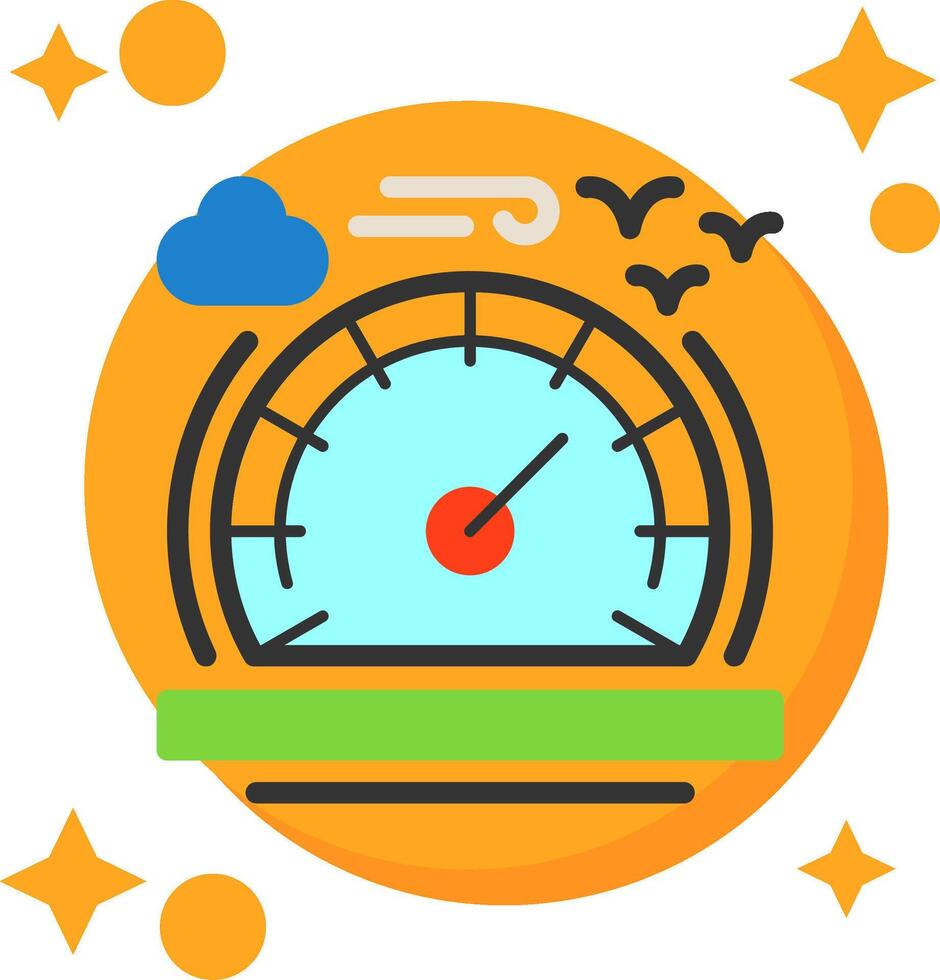 Speedometer Tailed Color Icon vector