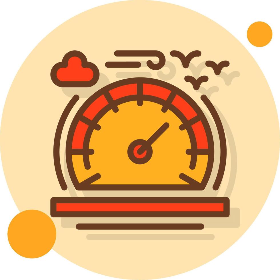 Speedometer Filled Shadow Circle Icon vector