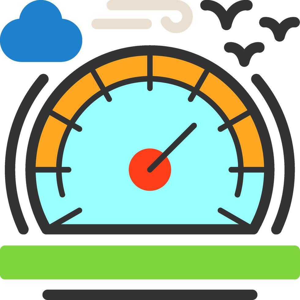 Speedometer Flat Icon vector