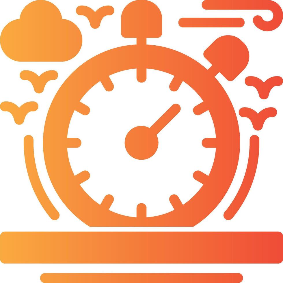 Stopwatch Solid Multi Gradient Icon vector
