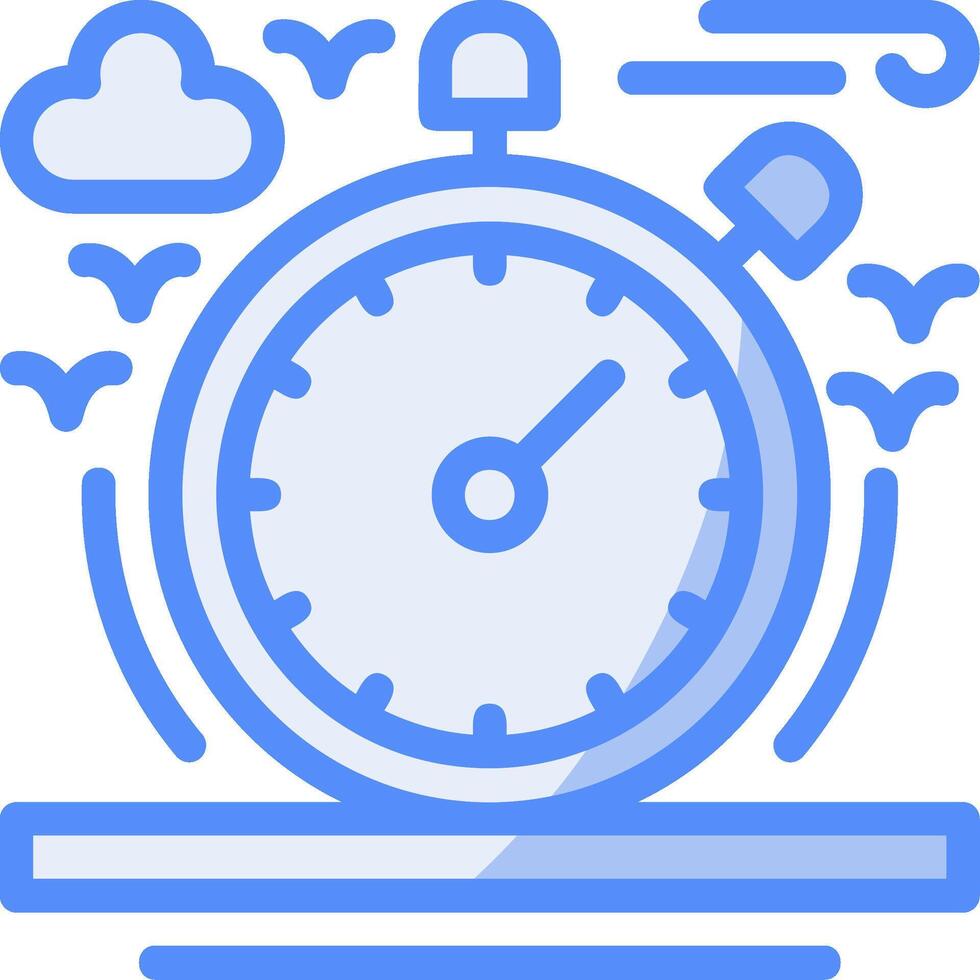Stopwatch Line Filled Blue Icon vector