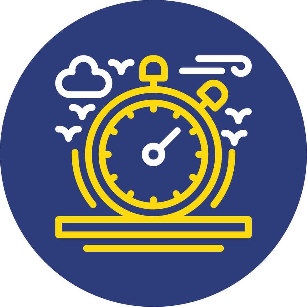 Stopwatch Dual Line Circle Icon vector