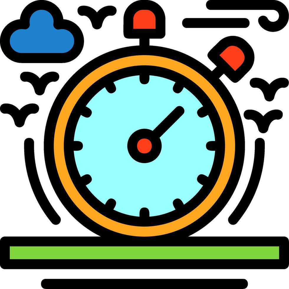 Stopwatch Line Filled Icon vector