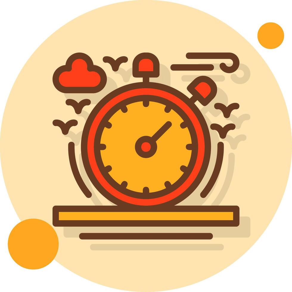 Stopwatch Filled Shadow Circle Icon vector