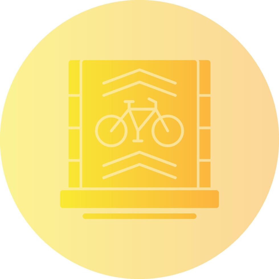 bicicleta carril degradado circulo icono vector