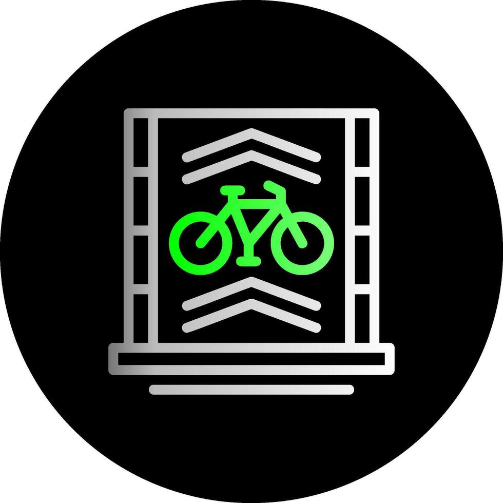 bicicleta carril doble degradado circulo icono vector