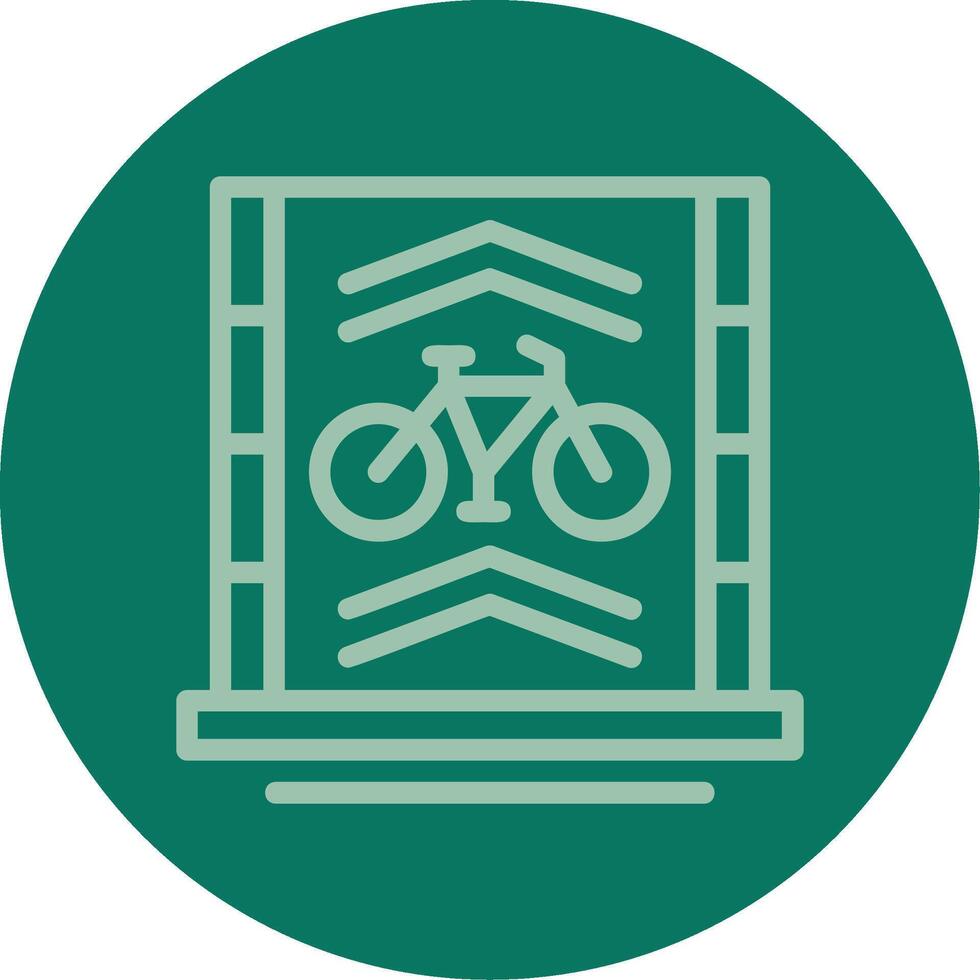 Bicycle lane Line Multi color Icon vector