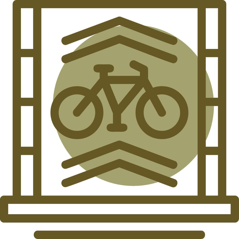 Bicycle lane Linear Circle Icon vector