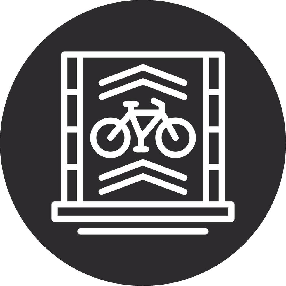 bicicleta carril invertido icono vector