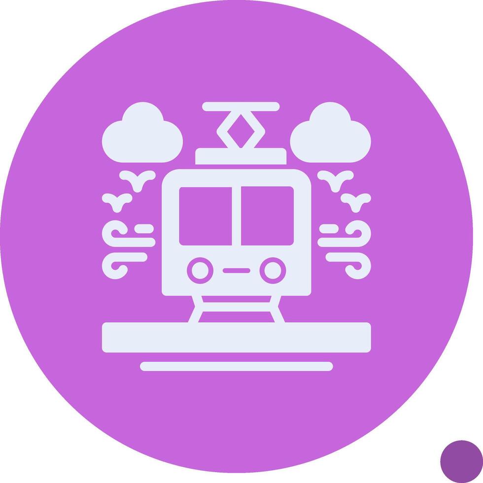 tranvía pistas glifo sombra icono vector