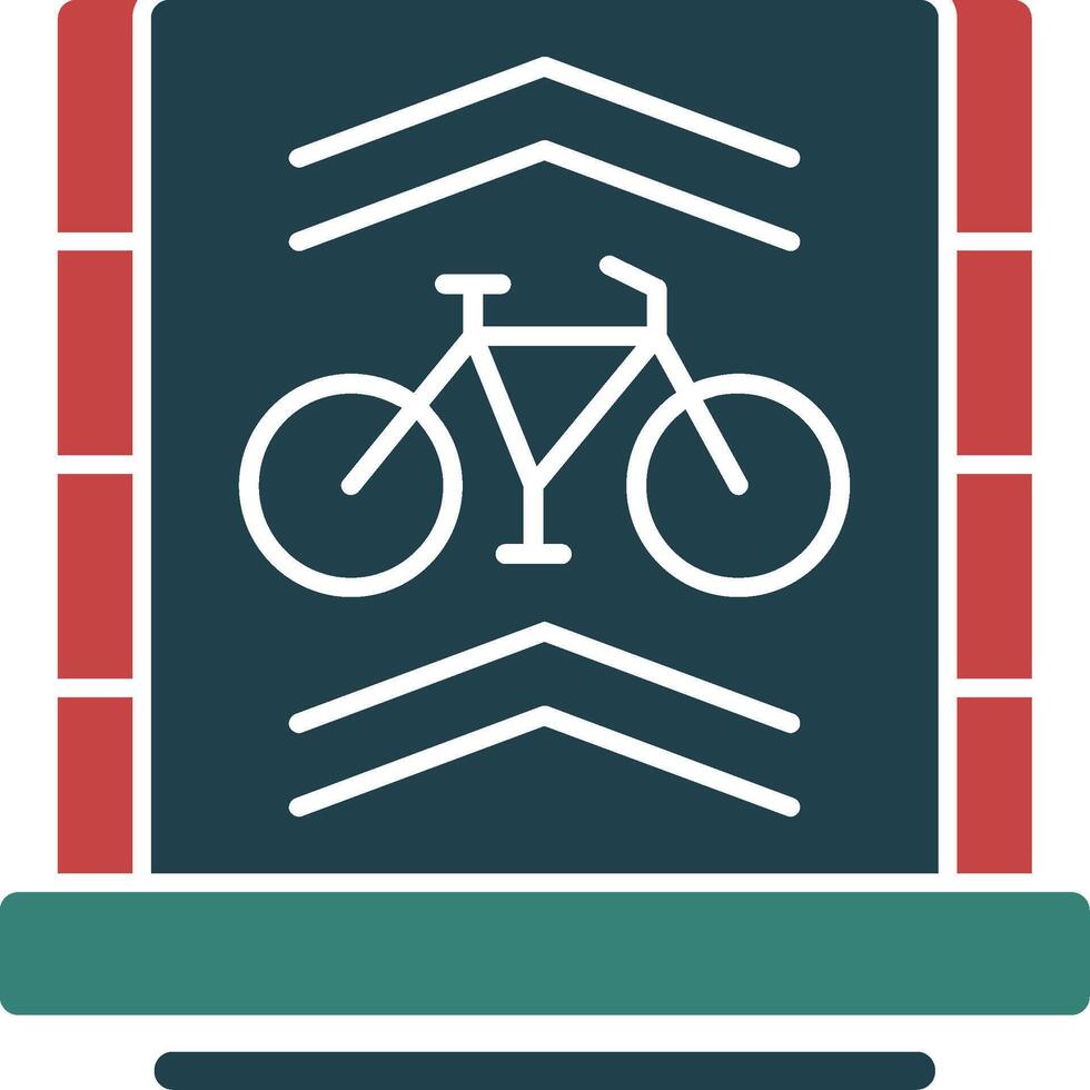 Bicycle lane Glyph Circle Icon vector