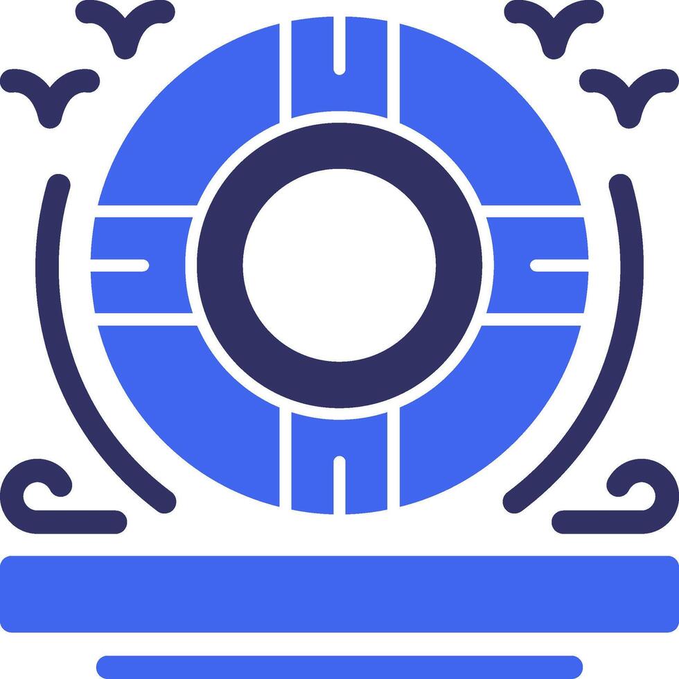 Flotation ring Solid Two Color Icon vector