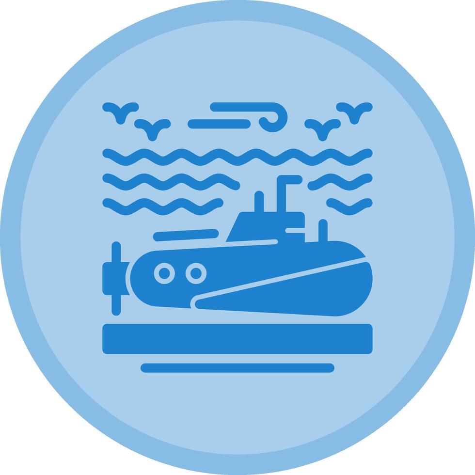 Submarine Multicolor Circle Icon vector